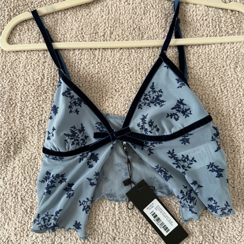 Motel Rocks Blue Floral Top